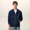 Felpa con cappuccio blu in cotone e Red Ami de Coeur con zip Felpa con cappuccio blu in cotone e Red Ami de Coeur con zip