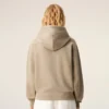 Felpa con cappuccio e zip Ami de Coeur in cotone beige goffrato Felpa con cappuccio e zip Ami de Coeur in cotone beige goffrato
