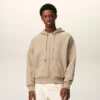 Felpa con cappuccio e zip Ami de Coeur in cotone beige goffrato Felpa con cappuccio e zip Ami de Coeur in cotone beige goffrato