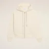 Felpa con cappuccio e zip Ami de Coeur in cotone bianco goffrato Felpa con cappuccio e zip Ami de Coeur in cotone bianco goffrato