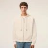 Felpa con cappuccio e zip Ami de Coeur in cotone bianco goffrato Felpa con cappuccio e zip Ami de Coeur in cotone bianco goffrato