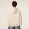 Felpa con cappuccio e zip Ami de Coeur in cotone bianco goffrato Felpa con cappuccio e zip Ami de Coeur in cotone bianco goffrato