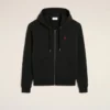 Felpa con cappuccio e zip Red Ami de Coeur in cotone nero Felpa con cappuccio e zip Red Ami de Coeur in cotone nero