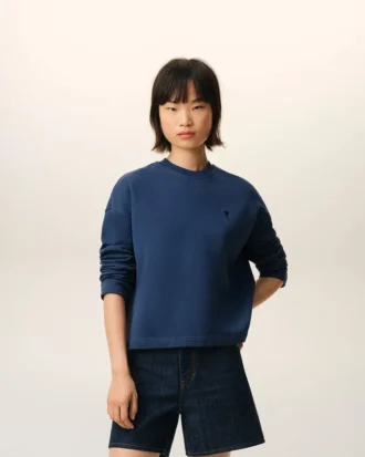 Felpa corta Ami de Coeur in cotone blu