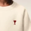 Felpa girocollo Ami de Coeur in cotone bianco Felpa girocollo Ami de Coeur in cotone bianco
