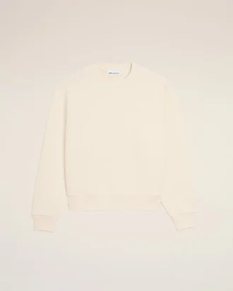 Felpa in cotone bianco con Ami de Coeur in rilievo