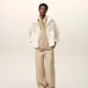 Giacca a vento in nylon bianco con zip Giacca a vento in nylon bianco con zip