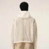 Giacca a vento in nylon bianco con zip Giacca a vento in nylon bianco con zip