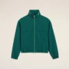 Giacca a vento in tela di cotone e nylon verde Giacca a vento in tela di cotone e nylon verde