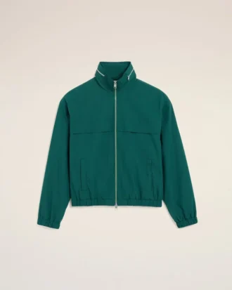 Giacca a vento in tela di cotone e nylon verde