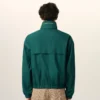 Giacca a vento in tela di cotone e nylon verde Giacca a vento in tela di cotone e nylon verde