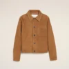 Giacca Ami de Coeur in pelle di capra marrone con chiusura a bottoni Giacca Ami de Coeur in pelle di capra marrone con chiusura a bottoni