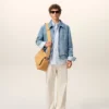 Giacca blu in cotone a contrasto con zip Ami de Coeur Giacca blu in cotone a contrasto con zip Ami de Coeur