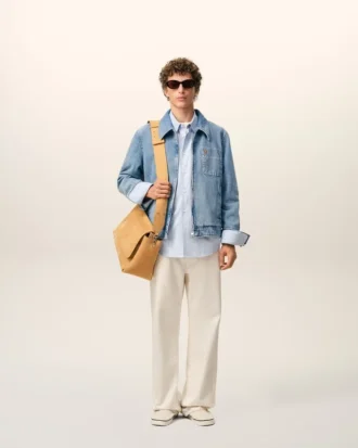 Giacca blu in cotone a contrasto con zip Ami de Coeur