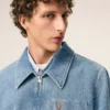 Giacca blu in cotone a contrasto con zip Ami de Coeur Giacca blu in cotone a contrasto con zip Ami de Coeur