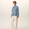 Giacca blu in cotone a contrasto con zip Ami de Coeur Giacca blu in cotone a contrasto con zip Ami de Coeur