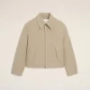 Giacca con zip in cotone beige Giacca con zip in cotone beige