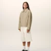 Giacca con zip in cotone beige Giacca con zip in cotone beige