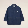 Giacca da lavoro Ami Paris Heritage Label in cotone blu Giacca da lavoro Ami Paris Heritage Label in cotone blu