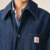 Giacca da lavoro Ami Paris Heritage Label in cotone blu Giacca da lavoro Ami Paris Heritage Label in cotone blu