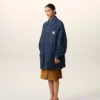 Giacca da lavoro Ami Paris Heritage Label in cotone blu Giacca da lavoro Ami Paris Heritage Label in cotone blu