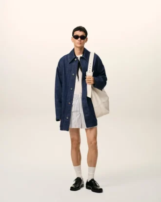 Giacca da lavoro Ami Paris Heritage Label in cotone blu