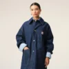 Giacca da lavoro Ami Paris Heritage Label in cotone blu Giacca da lavoro Ami Paris Heritage Label in cotone blu