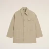 Giacca da lavoro in cotone beige Giacca da lavoro in cotone beige