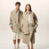 Giacca da lavoro in cotone beige Giacca da lavoro in cotone beige