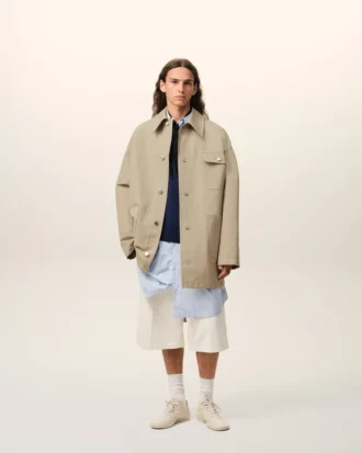 Giacca da lavoro in cotone beige
