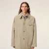 Giacca da lavoro in cotone beige Giacca da lavoro in cotone beige