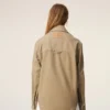 Giacca da lavoro in cotone beige con bottoni