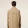 Giacca da lavoro in cotone beige con bottoni