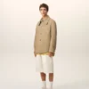 Giacca da lavoro in cotone beige con bottoni