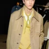 Giacca da lavoro in cotone beige con bottoni