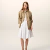 Giacca da lavoro in cotone beige con bottoni