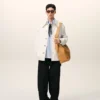 Giacca da lavoro in cotone bianco con bottoni Giacca da lavoro in cotone bianco con bottoni