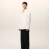 Giacca da lavoro in cotone bianco con bottoni Giacca da lavoro in cotone bianco con bottoni