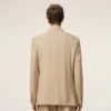 Giacca dritta doppiopetto in lana vergine beige Giacca dritta doppiopetto in lana vergine beige