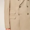 Giacca dritta doppiopetto in lana vergine beige Giacca dritta doppiopetto in lana vergine beige