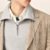 Giacca dritta in lana marrone con motivo Principe di Galles Giacca dritta in lana marrone con motivo Principe di Galles