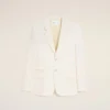 Giacca dritta monopetto in misto lino bianco Giacca dritta monopetto in misto lino bianco