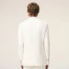 Giacca dritta monopetto in misto lino bianco Giacca dritta monopetto in misto lino bianco