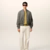 Giacca grigia in pelle di capra con zip Ami de Coeur Giacca grigia in pelle di capra con zip Ami de Coeur