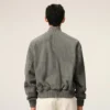 Giacca grigia in pelle di capra con zip Ami de Coeur Giacca grigia in pelle di capra con zip Ami de Coeur
