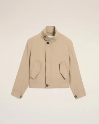 Giacca Harrington in lana vergine beige