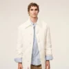 Giacca imbottita in nylon bianco con bottoni Giacca imbottita in nylon bianco con bottoni