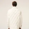 Giacca imbottita in nylon bianco con bottoni Giacca imbottita in nylon bianco con bottoni