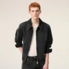 Giacca nera in cotone Tonal Ami de Coeur con zip Giacca nera in cotone Tonal Ami de Coeur con zip