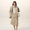 Gonna a portafoglio in cotone beige Gonna a portafoglio in cotone beige